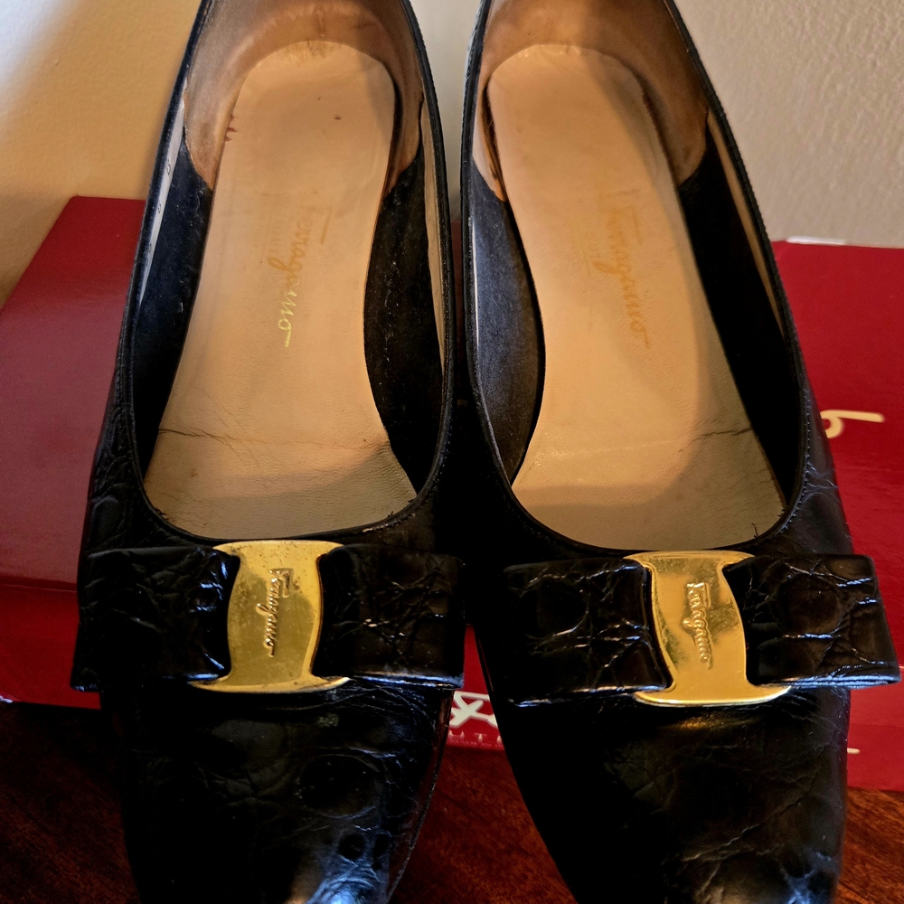 Salvatore Ferragamo Black Leather Loafers